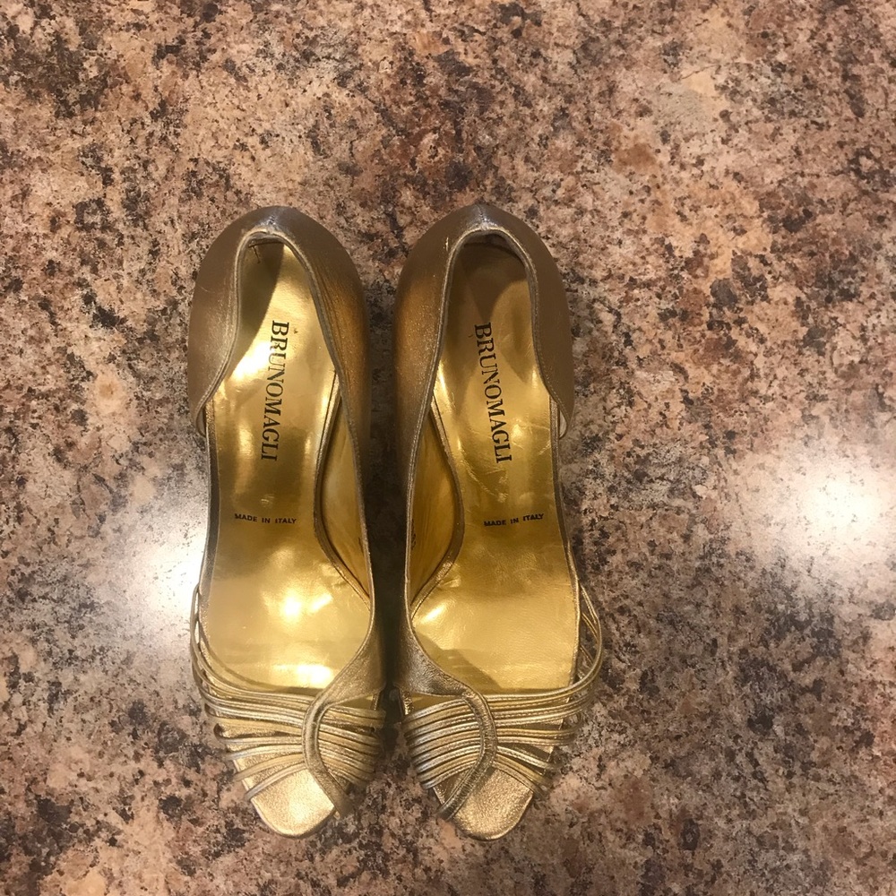 Brunomagli Gold Leather Heels